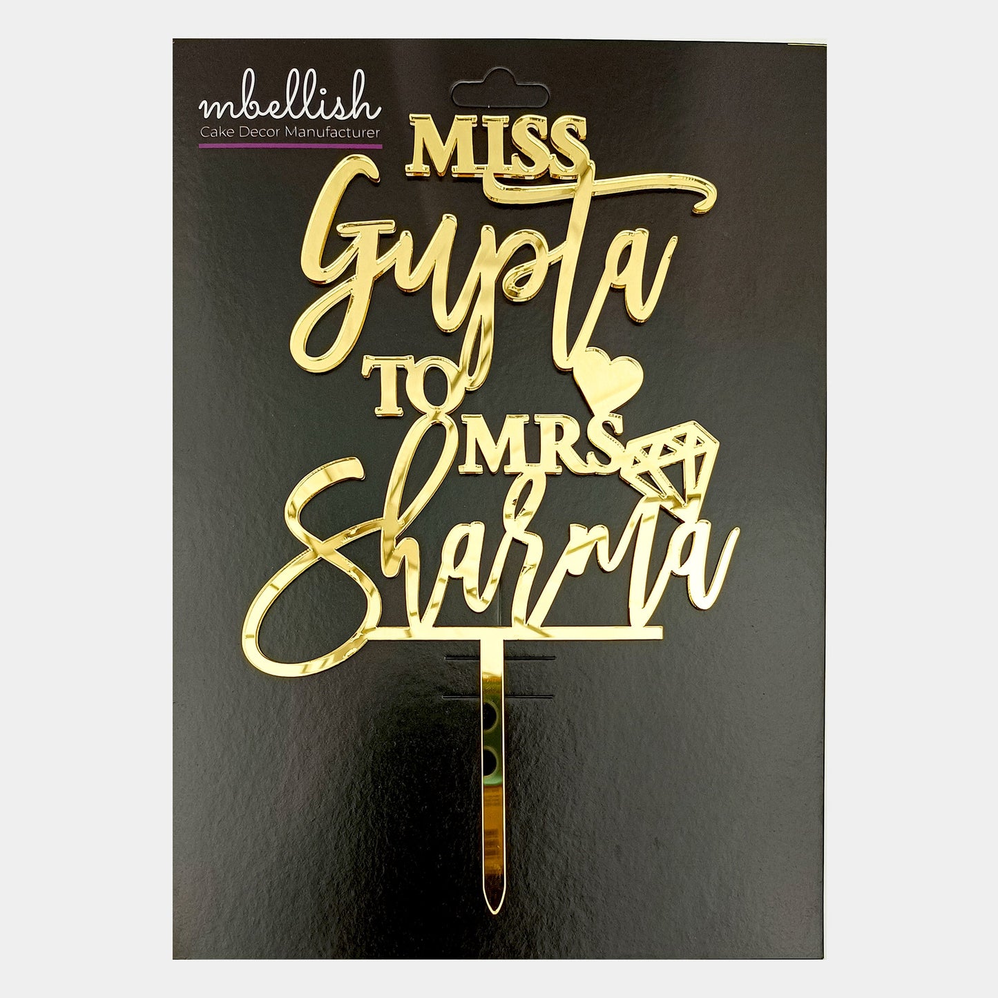 Personalized Bridal Shower/Engagement Acrylic Cake Topper - CWA05