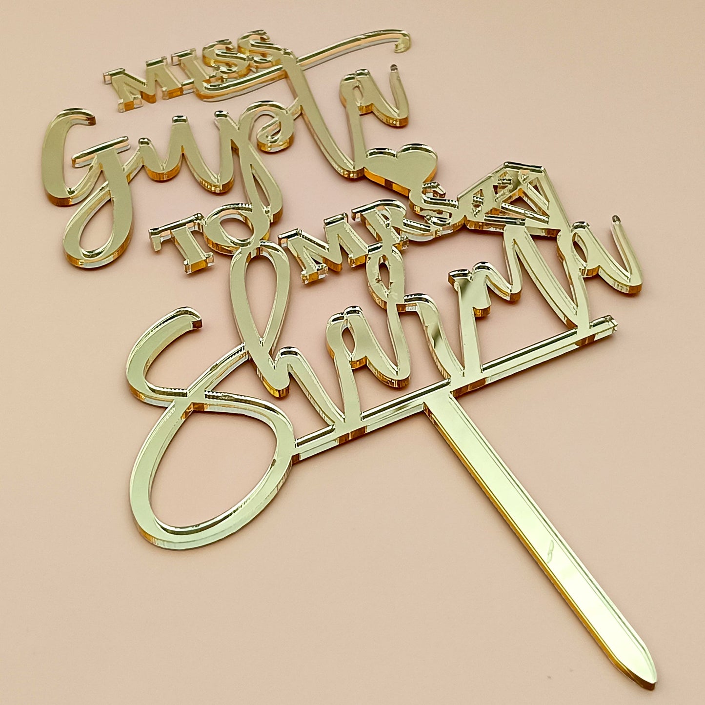 Personalized Bridal Shower/Engagement Acrylic Cake Topper - CWA05