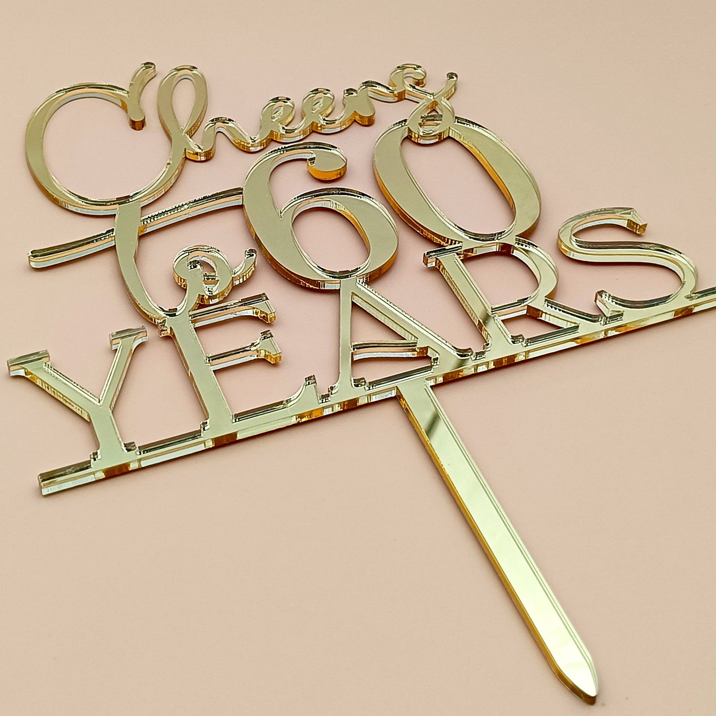 Cheers to (Number) Years Acrylic Cake Topper - CWA06