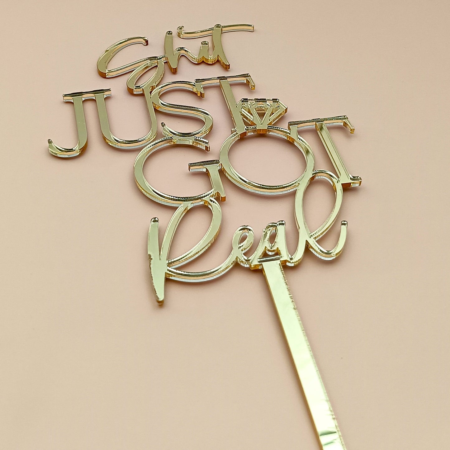 Personalized Bridal Shower/Engagement Acrylic Cake Topper - CWA09