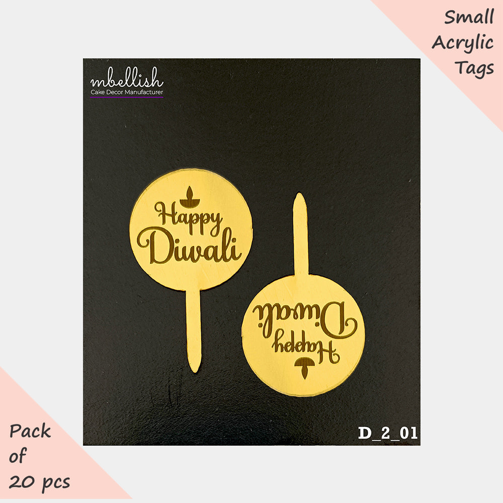 Diwali Acrylic Toppers, Size - Small, Pack of 20, SKU- D_2_01
