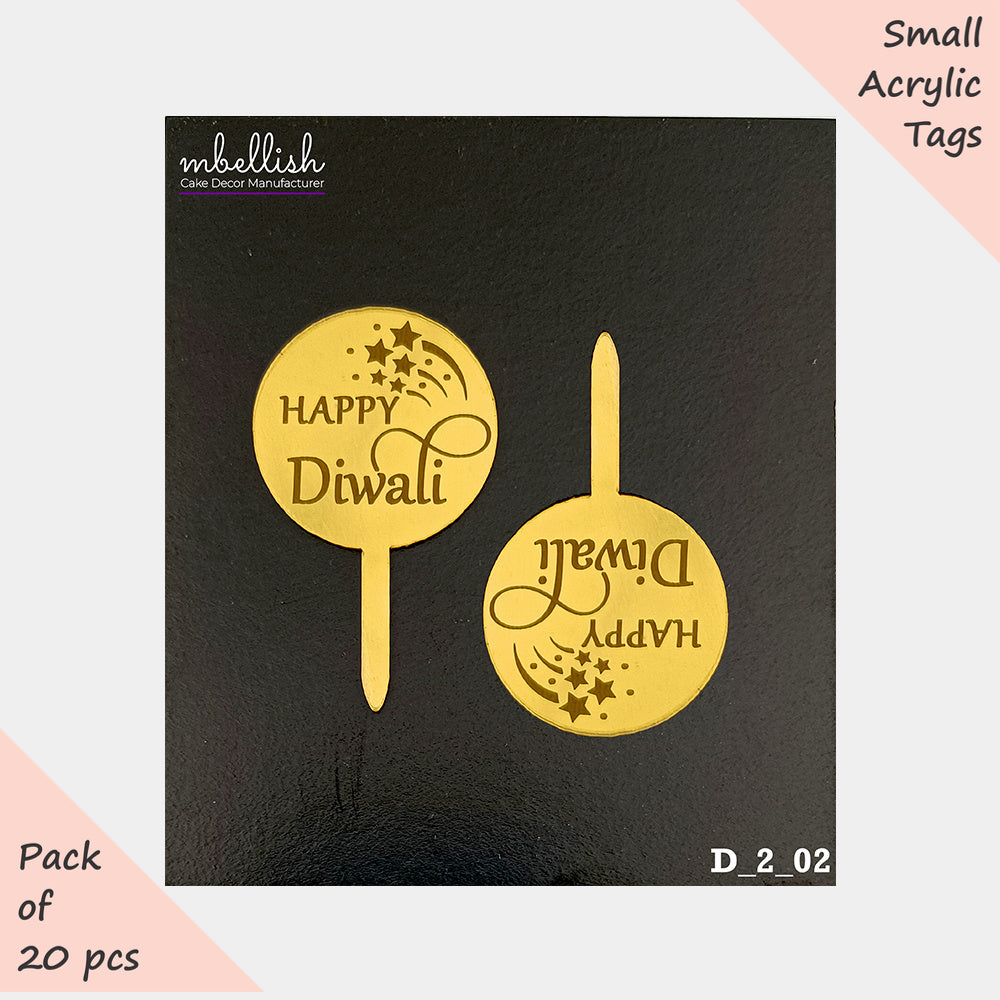 Diwali Acrylic Toppers, Size - Small, Pack of 20, SKU- D_2_02