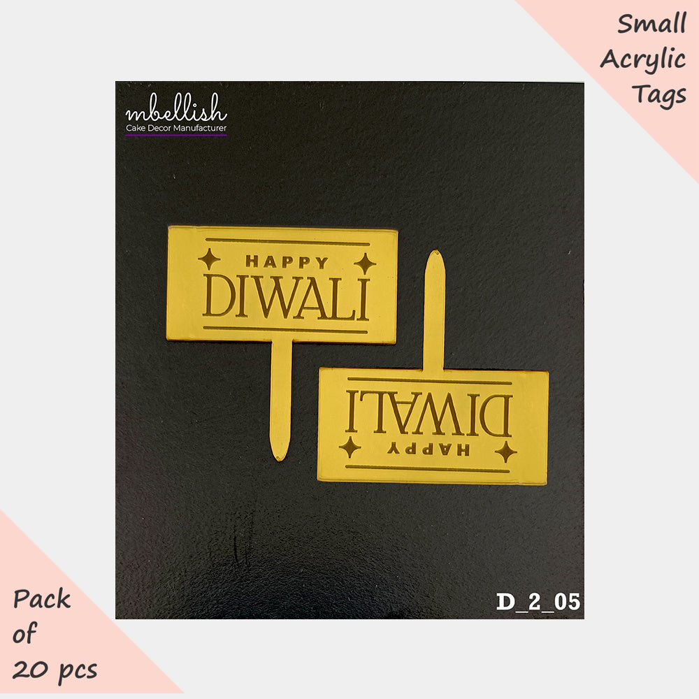 Diwali Acrylic Toppers, Size - Small, Pack of 20, SKU- D_2_05