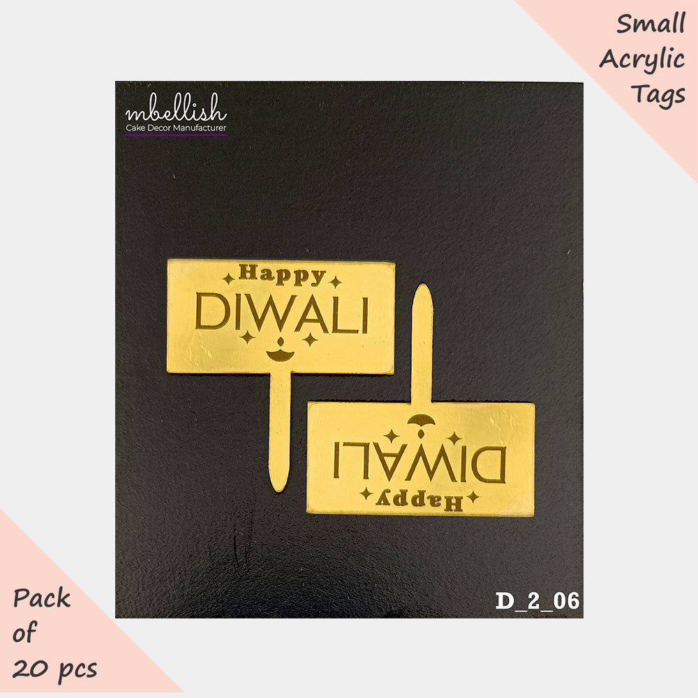 Diwali Acrylic Toppers, Size - Small, Pack of 20, SKU- D_2_06