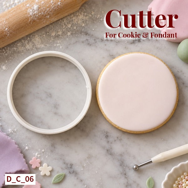 Round Cutter Size- 3 Inch | Diwali Cookie & Fondant Cutter for Cake Decoration. SKU - D_C_06