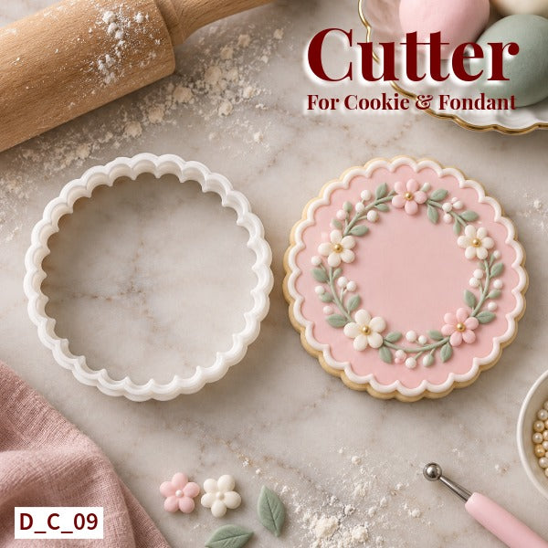 Scalloped Circle Cutter Size- 3 Inch | Diwali Cookie & Fondant Cutter for Cake Decoration. SKU - D_C_09