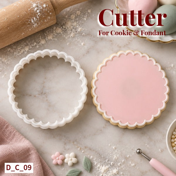Scalloped Circle Cutter Size- 3 Inch | Diwali Cookie & Fondant Cutter for Cake Decoration. SKU - D_C_09