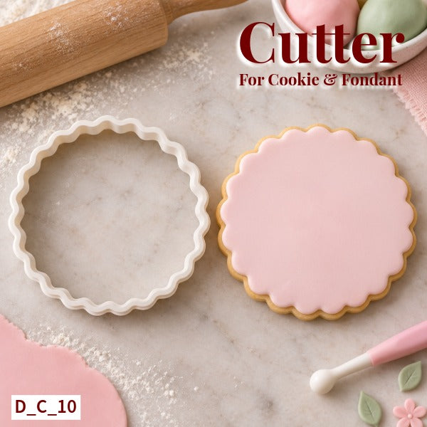 Scalloped Circle Cutter Size- 3 Inch | Diwali Cookie & Fondant Cutter for Cake Decoration. SKU - D_C_10