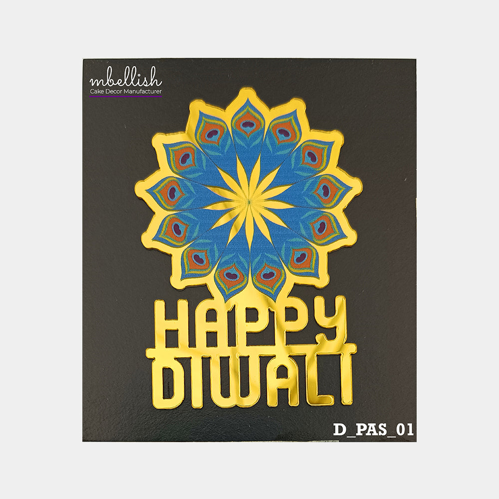 Printed Acrylic Diwali Stickers, Small Size (3 inches ~), Pack of 1. SKU - D_PAS_01