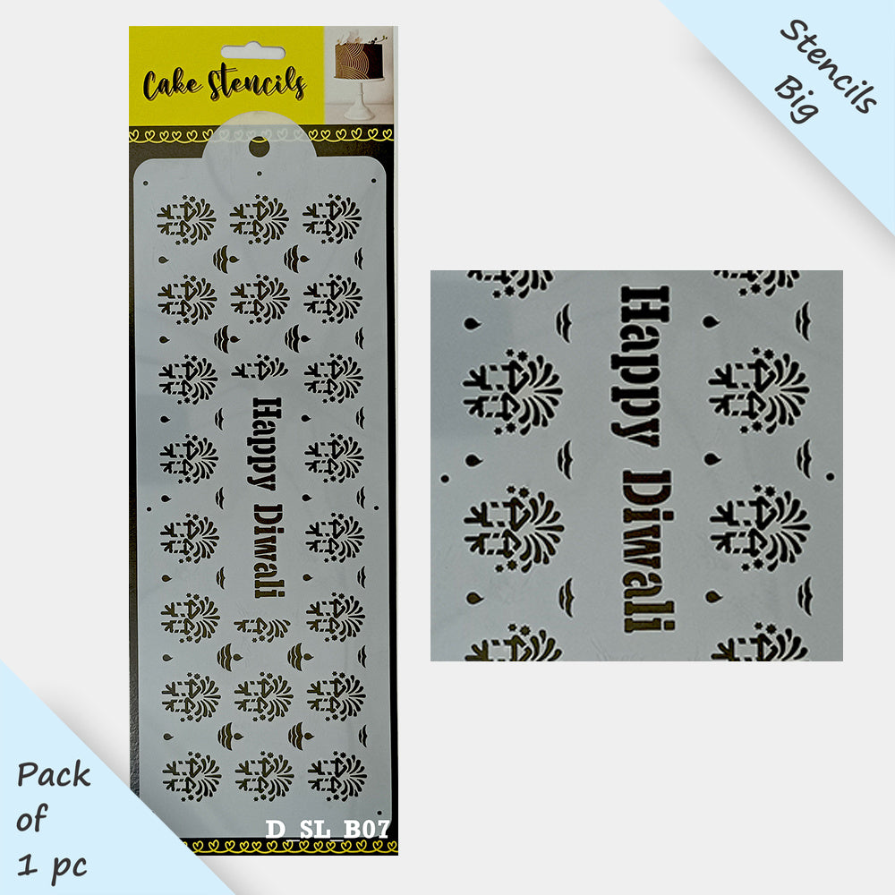 Diwali Stencil Design Size - 4 x 12 inches ~ Pack of 1, Sku - D_SL_B07