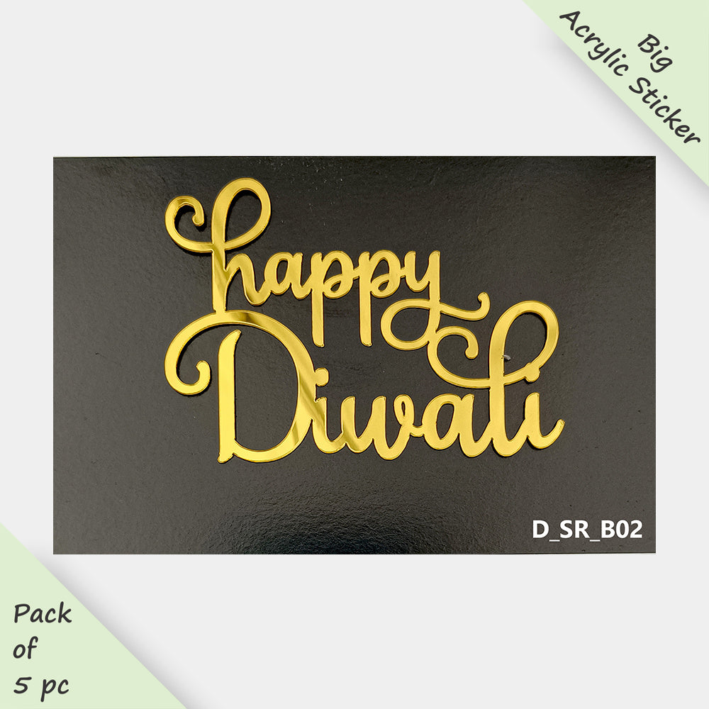 Diwali Acrylic Sticker, Size -3.75/4 in ~, Pack of 5, Sku - D_SR_B02