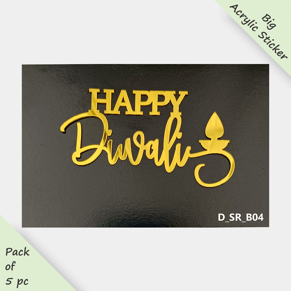 Diwali Acrylic Sticker, Size -3.75/4 in ~, Pack of 5, Sku - D_SR_B04
