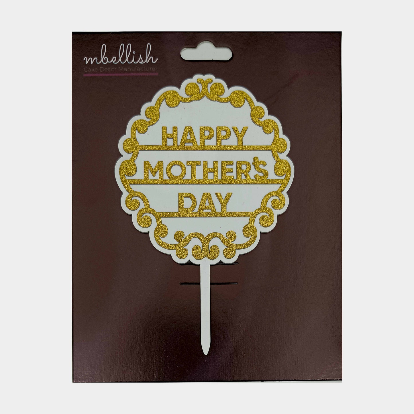 Mother's Day Acrylic Cake Topper Premium Double Layer, Size - Medium, pack of 1, Sku-MD25DLT005
