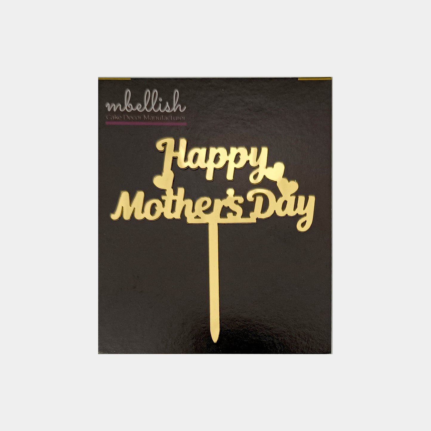 Mother's Day Acrylic Cake Topper, Size - Small, Pack of 10, SKU-MD25TR004