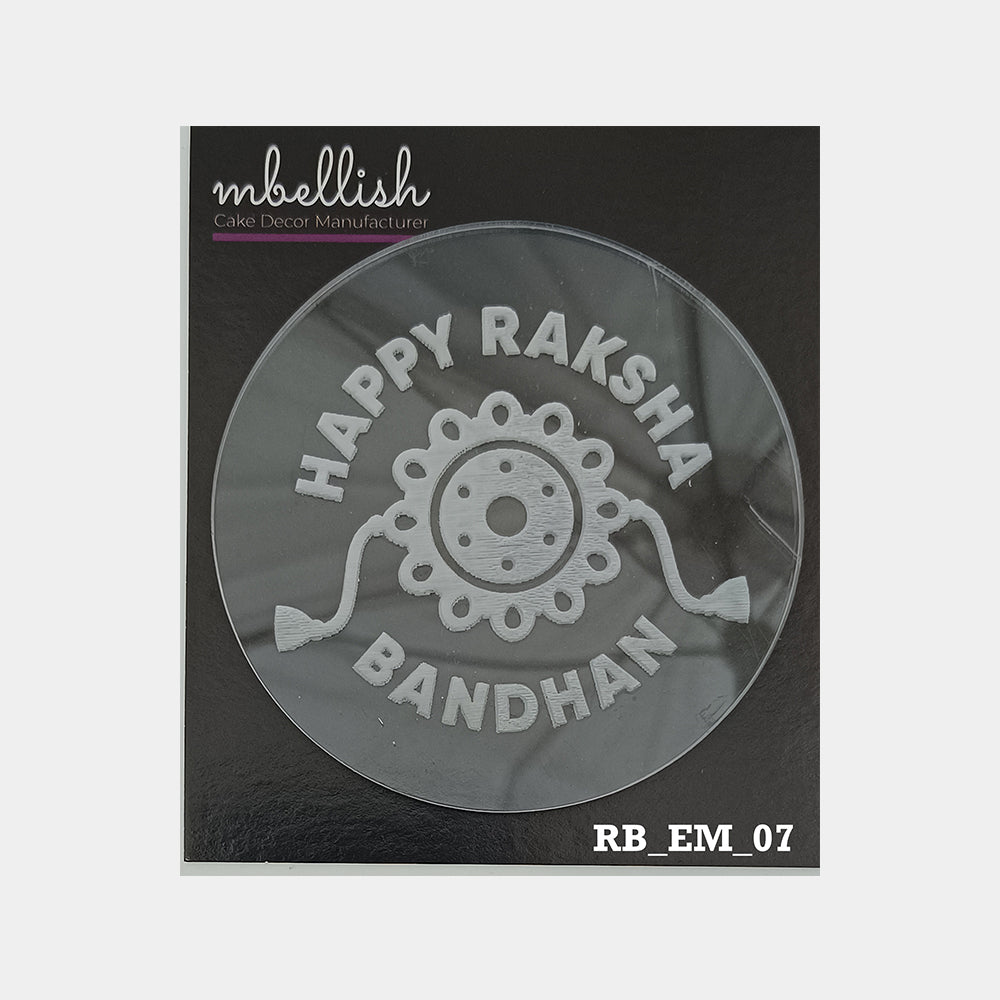 Happy Raksha Bandhan Embosser, Size-3", Pack of 1, Sku - RB_EM_07