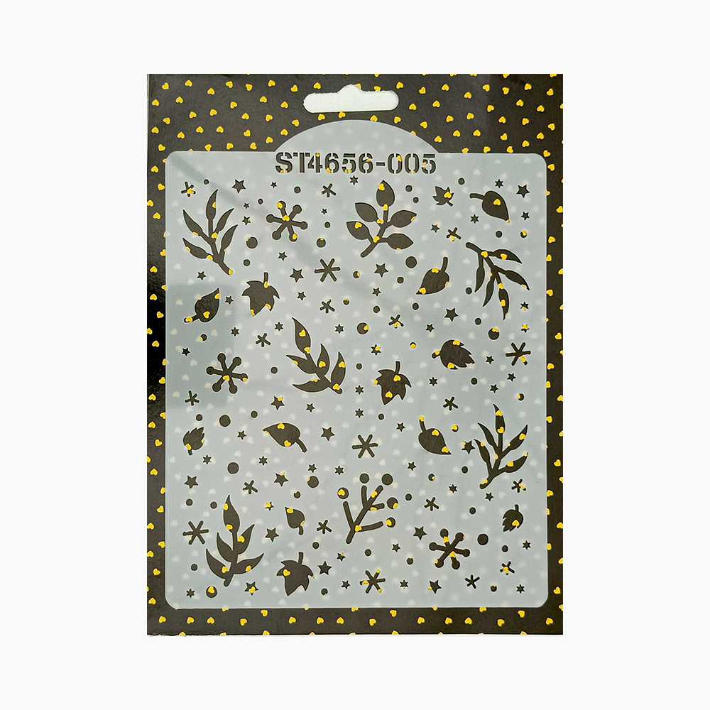 Christmas leaves Stencil Design Size – 4.5 x 5.5 inches ~ Pack of 1, Sku - SL11167