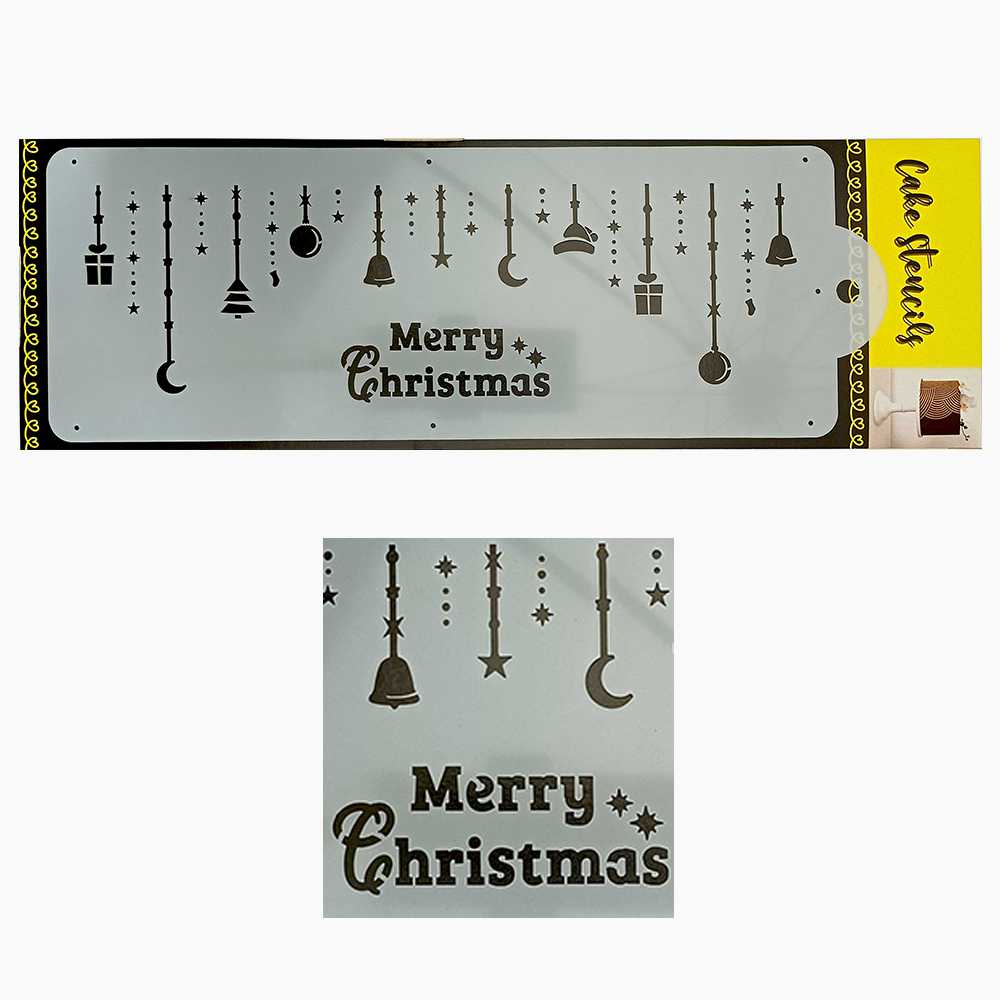 Merry Christmas Stencil Design Size – 4 x 12 inches ~ Pack of 1, Sku - SL11178