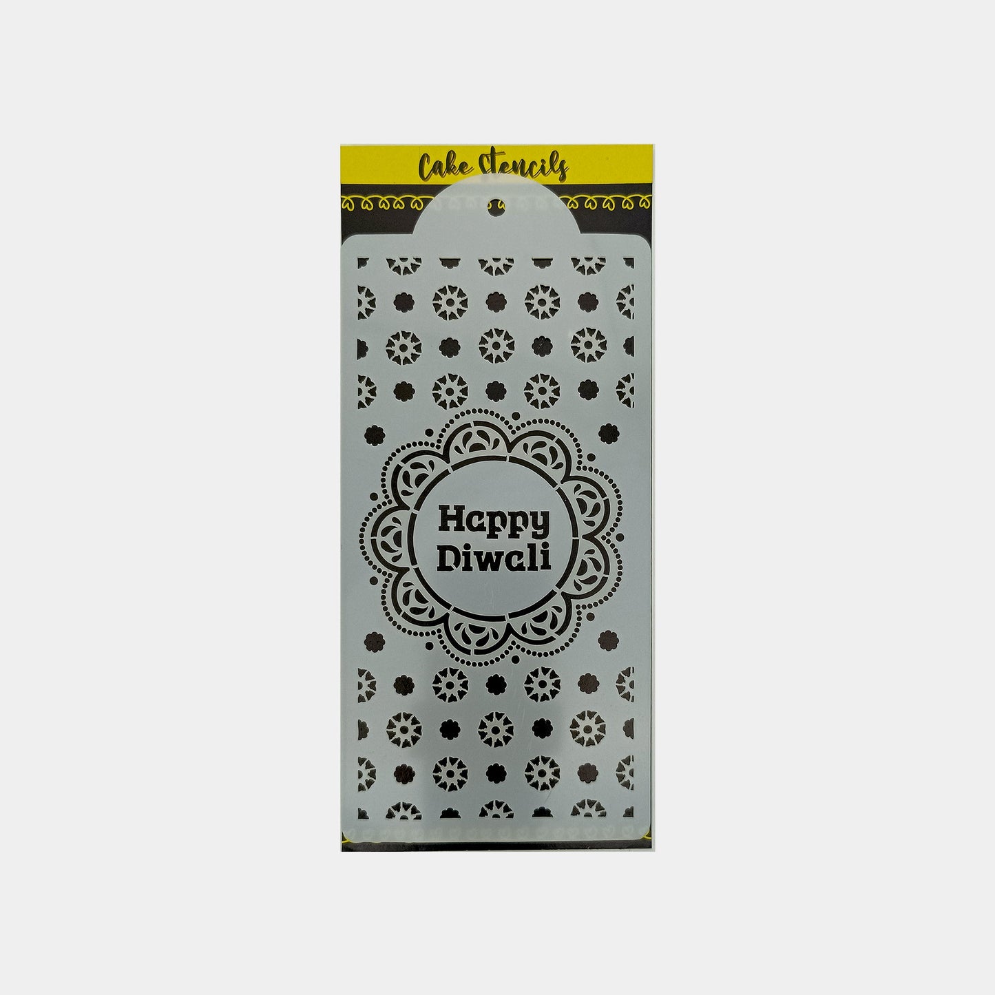 Happy Diwali Stencil Design Size - 3.75 x 7.5 inches ~ Pack of 1, Sku - SSL2