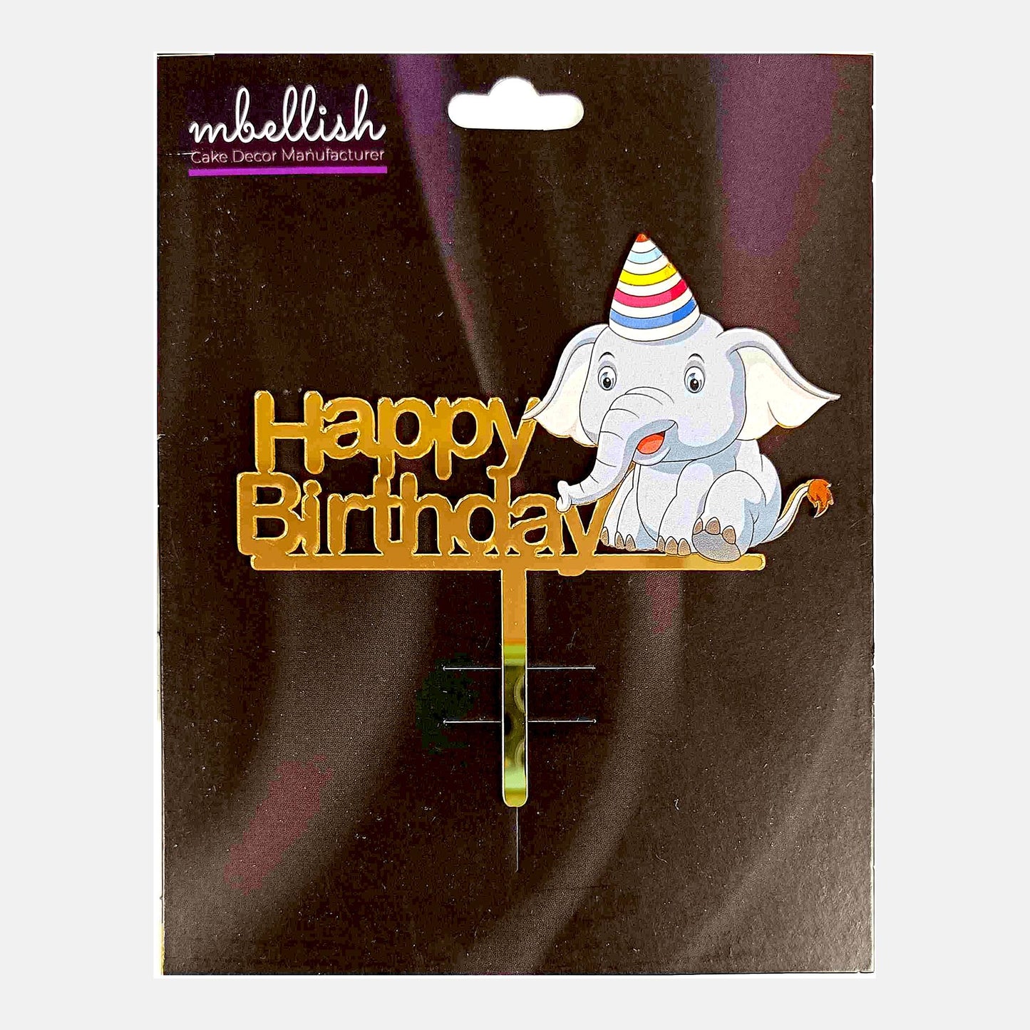 Happy Birthday Acrylic Cake Topper Disney Dumbo, Size - Medium, SKU-TR10464
