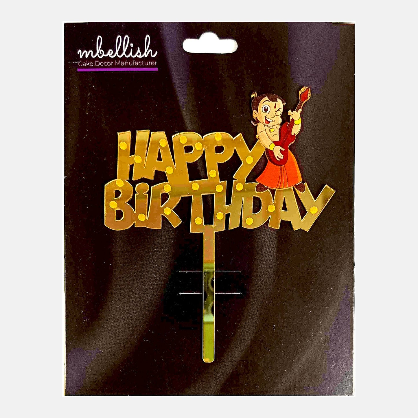 Happy Birthday Acrylic Cake Topper Chotta Bheem, Size - Medium SKU-TR10465