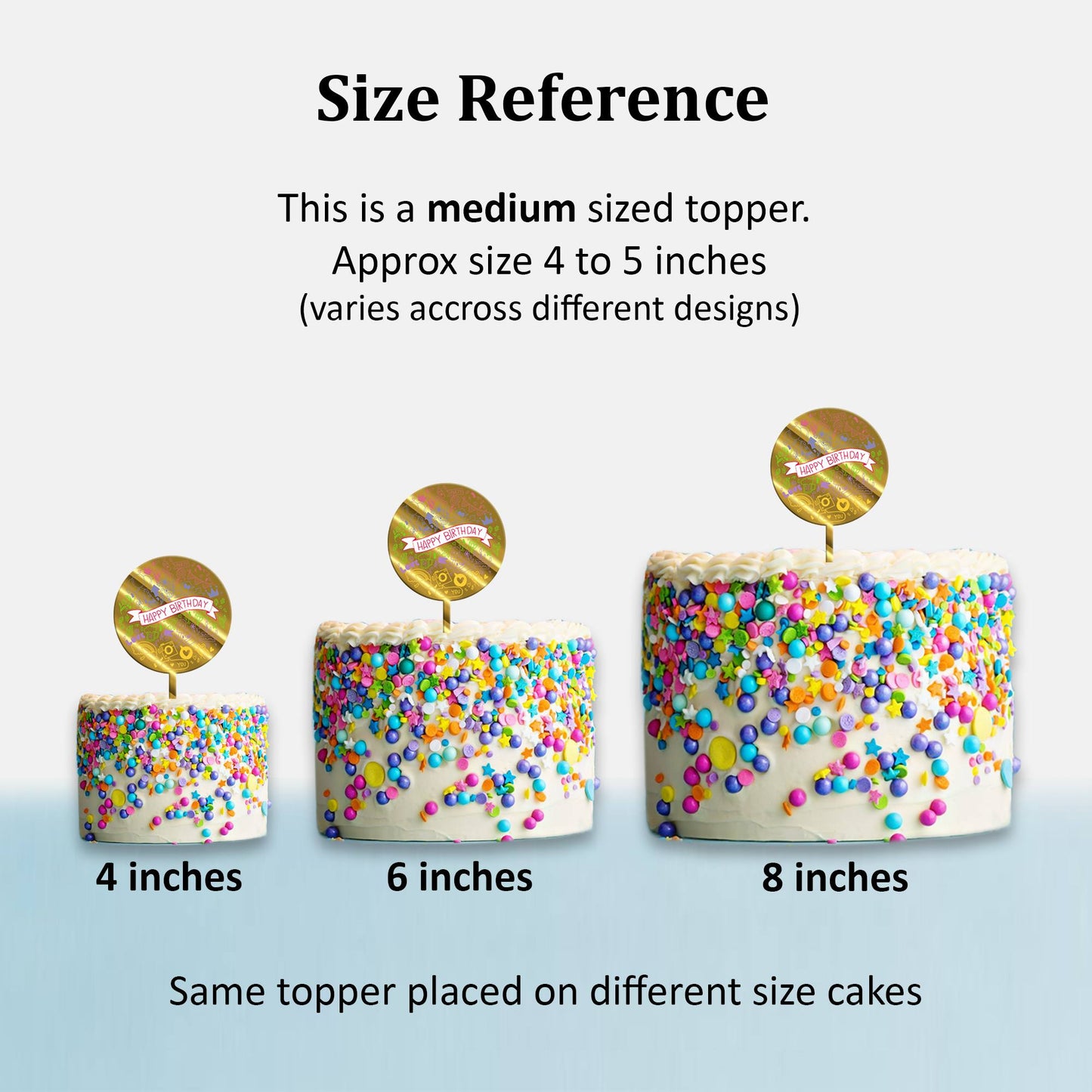 Happy Birthday Acrylic Cake Topper Doodle, Size - Medium SKU-TR10468