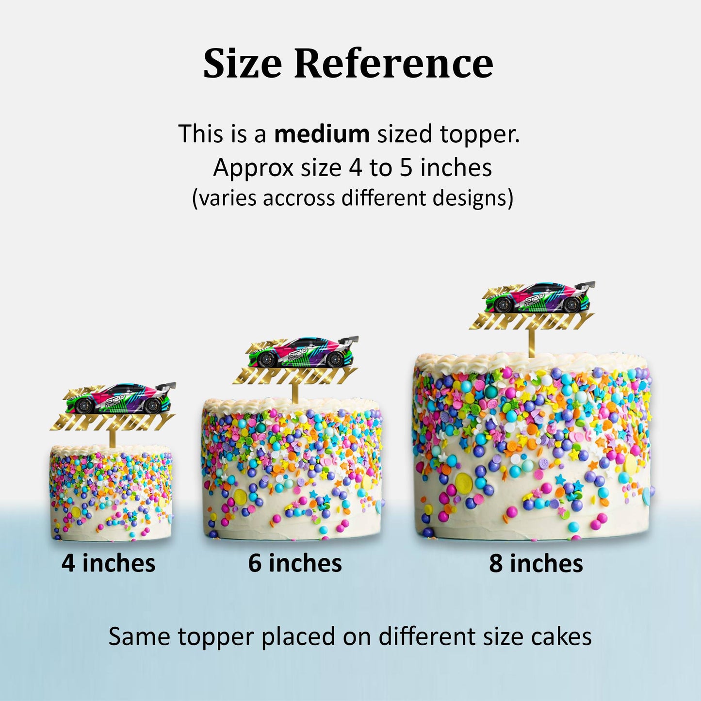Happy Birthday Acrylic Cake Topper Sports Car, Size - Medium SKU-TR10469