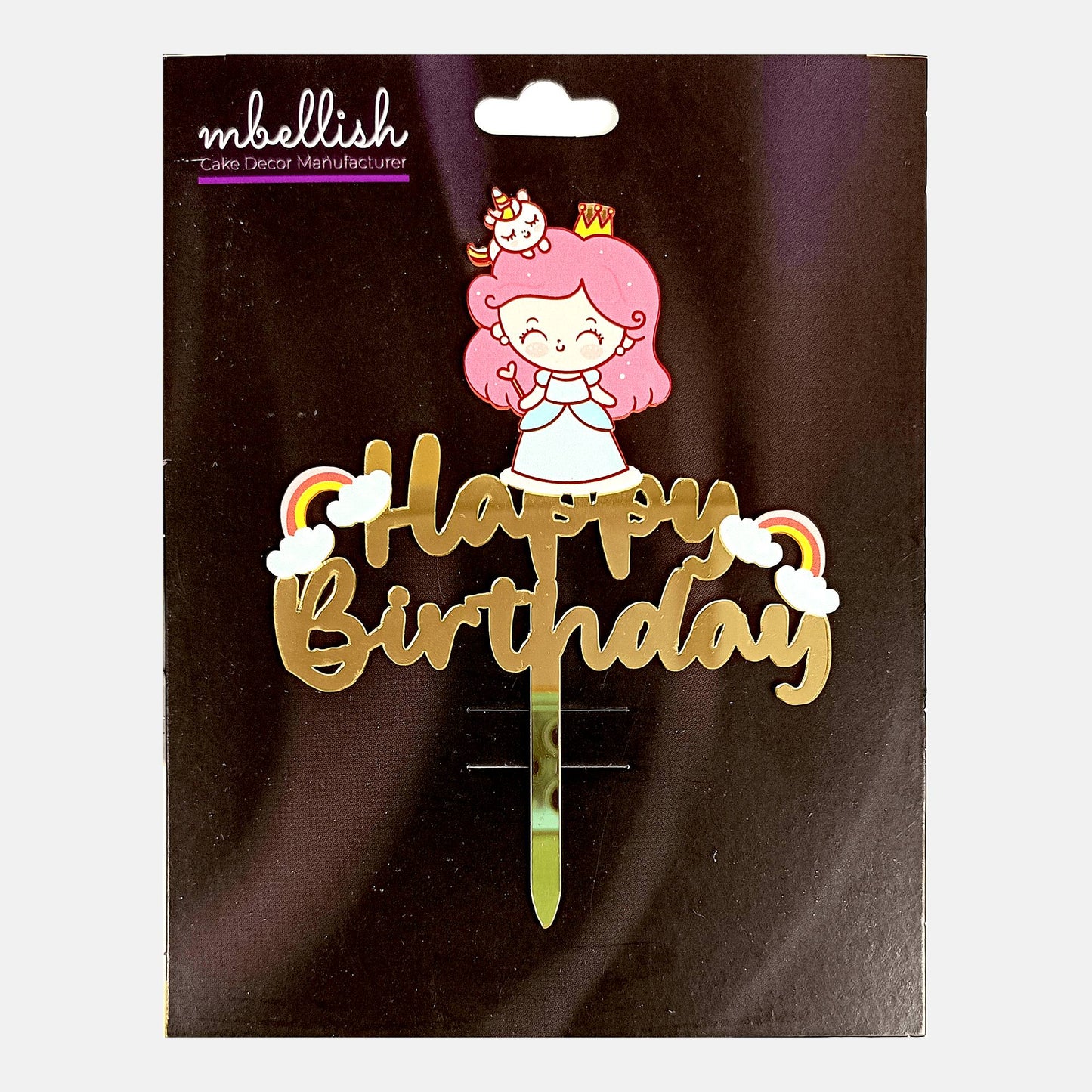 Happy Birthday Acrylic Cake Topper Twin Star, Size - Medium SKU-TR10475