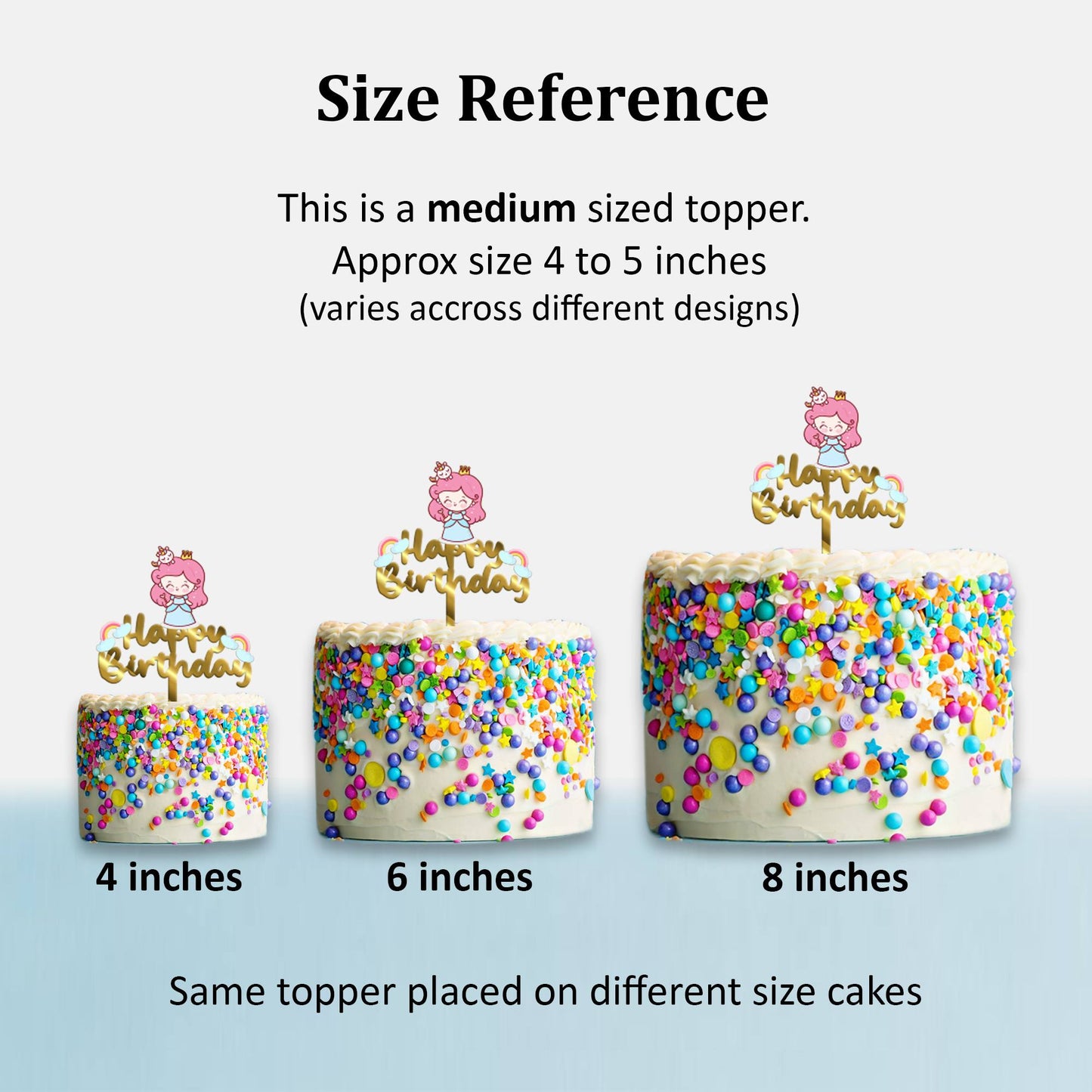 Happy Birthday Acrylic Cake Topper Twin Star, Size - Medium SKU-TR10475