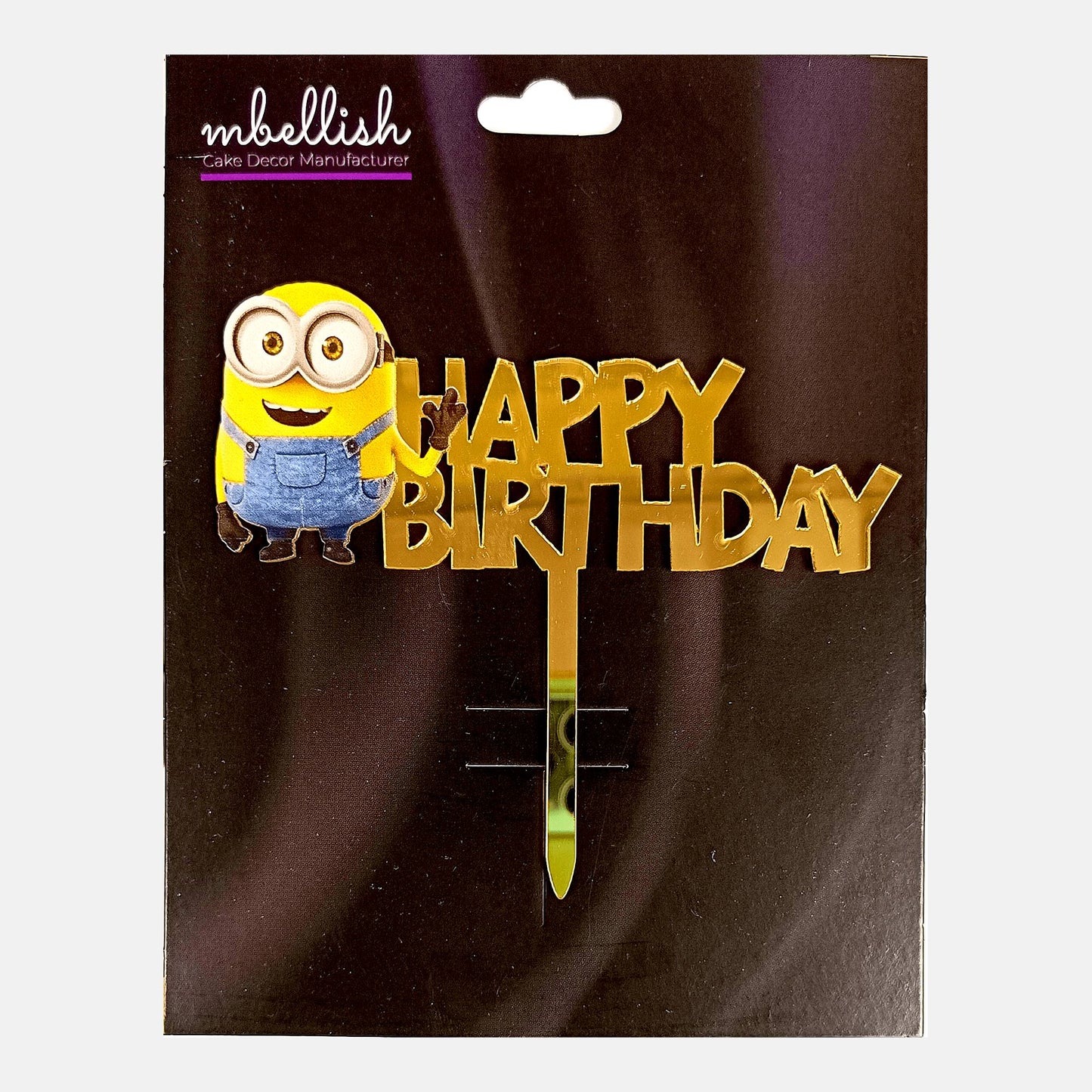 Happy Birthday Acrylic Cake Topper Minions, Size - Medium, SKU-TR10483
