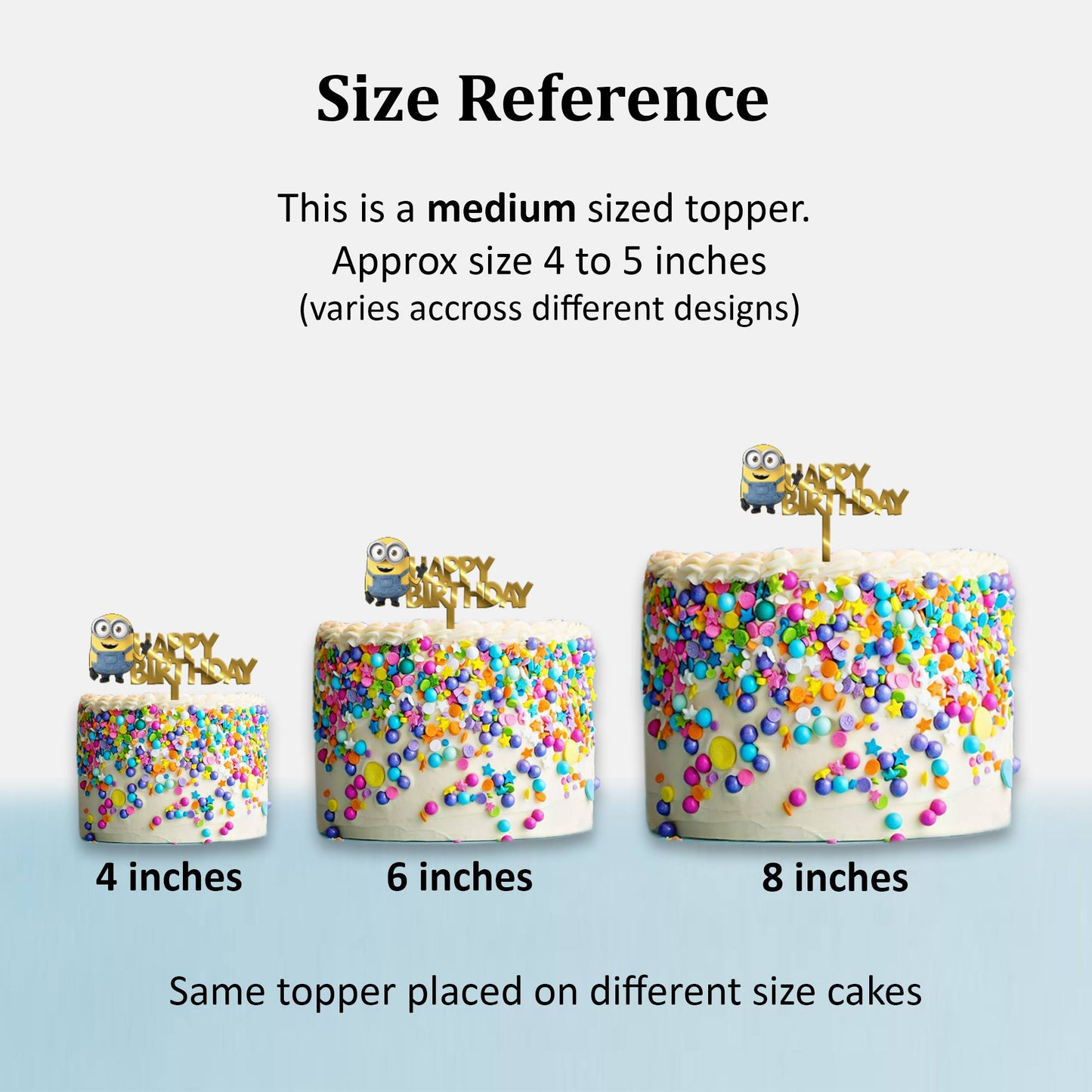 Happy Birthday Acrylic Cake Topper Minions, Size - Medium, SKU-TR10483