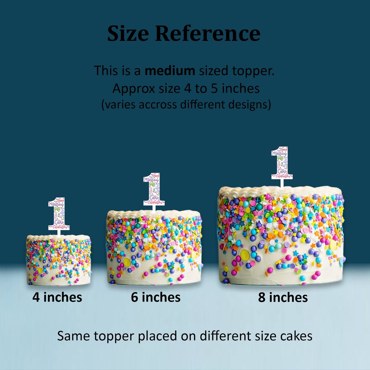 One First Birthday Acrylic Cake Topper, Size - Medium, SKU-TR10503