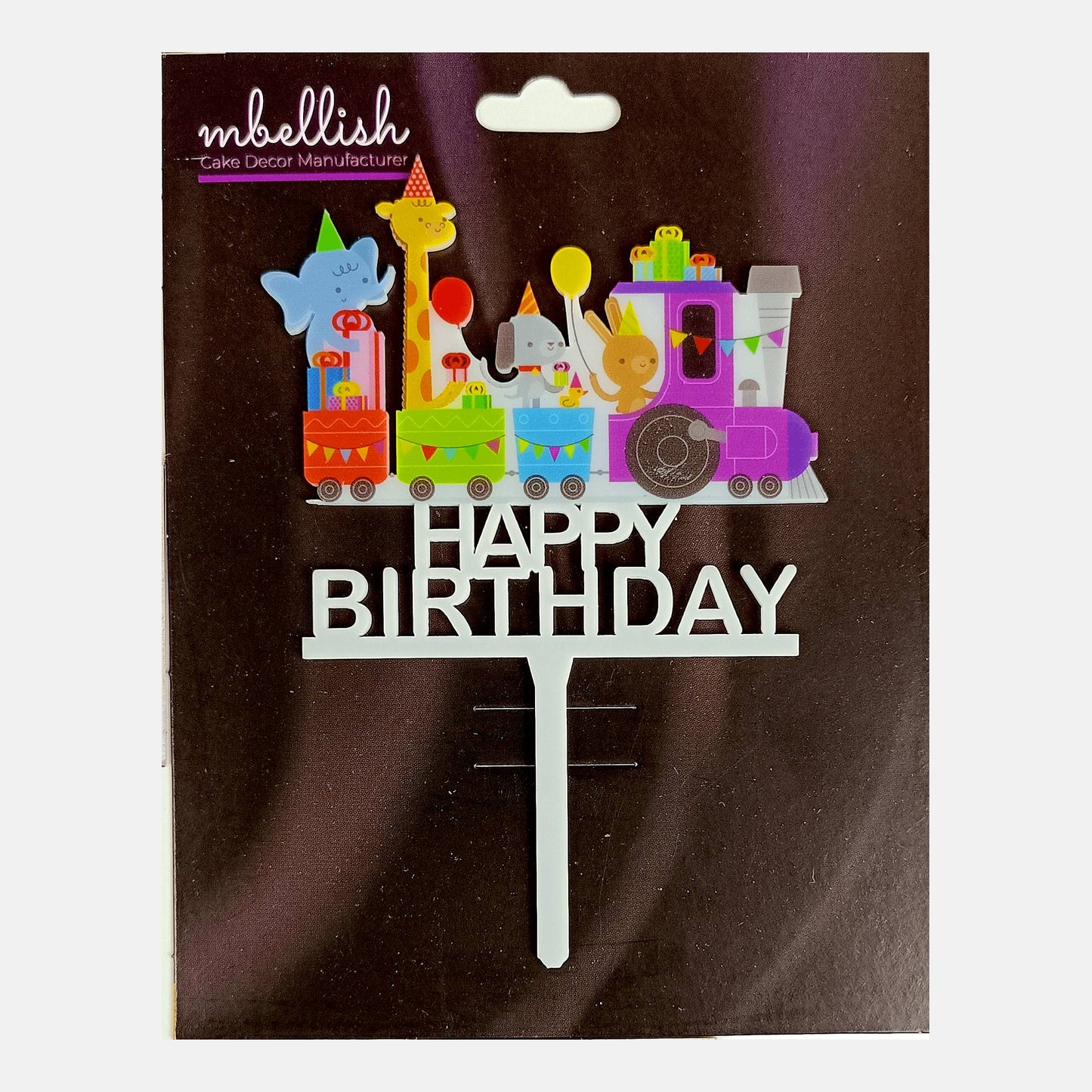 Happy Birthday Acrylic Cake Topper Toy Train, Size - Medium, SKU-TR10515