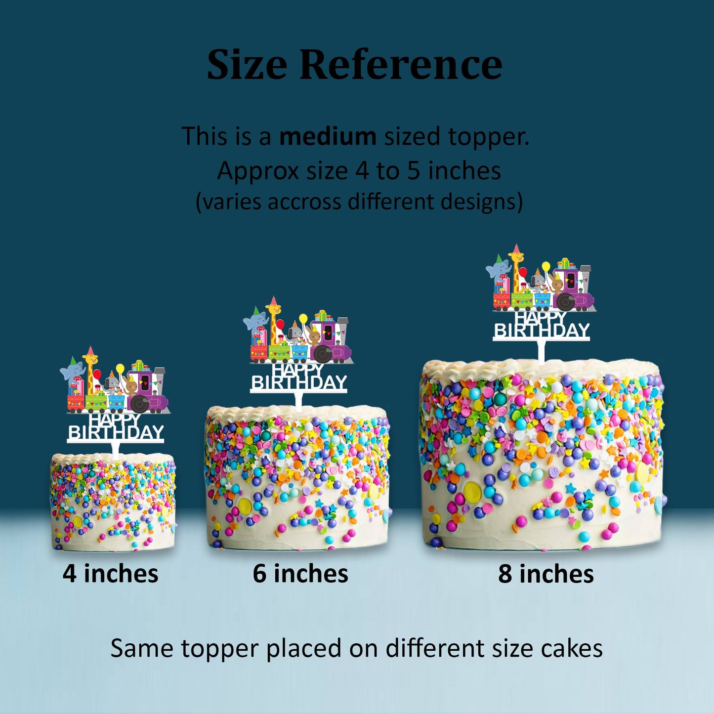 Happy Birthday Acrylic Cake Topper Toy Train, Size - Medium, SKU-TR10515