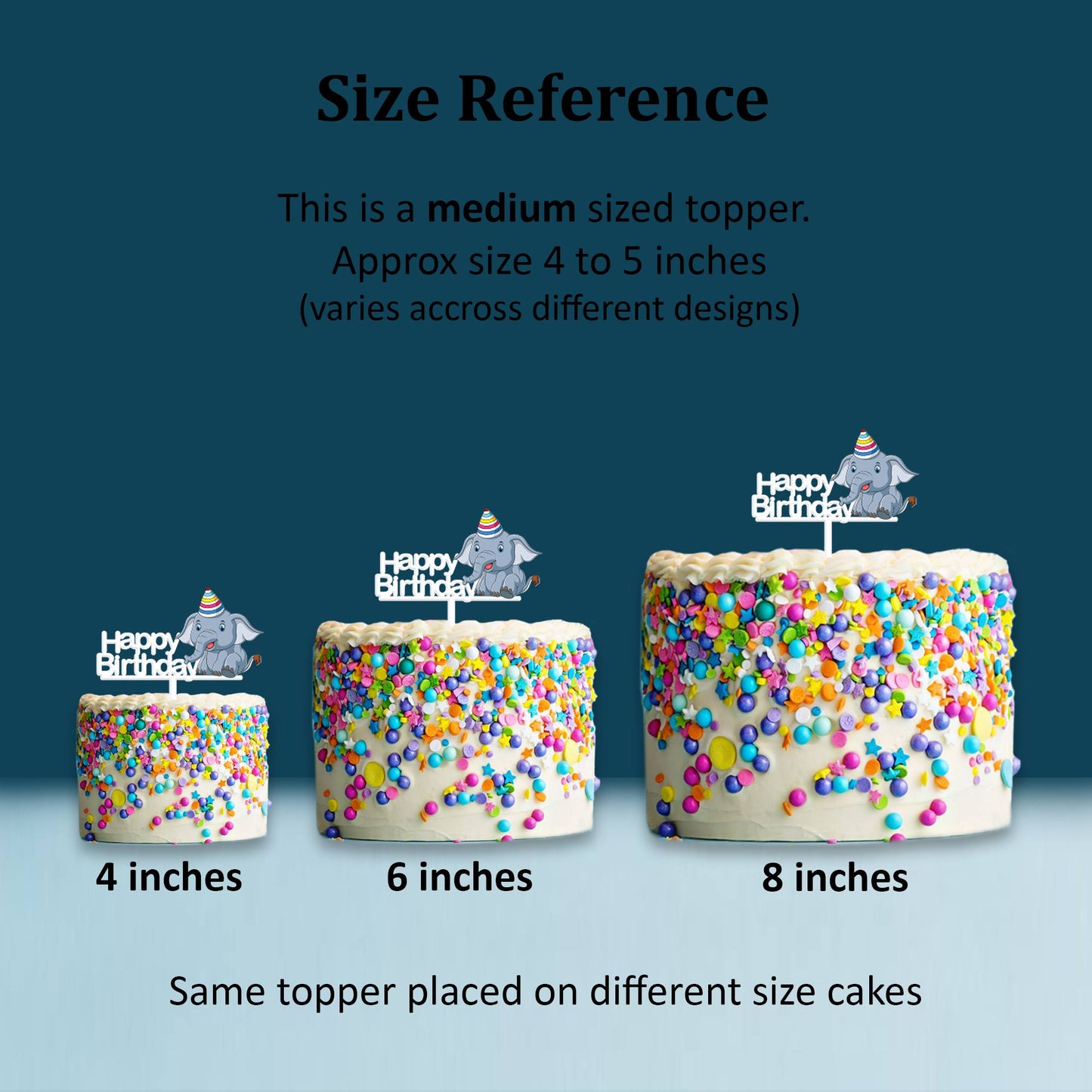 Happy Birthday Acrylic Cake Topper Dumbo Elephant, Size - Medium, SKU-TR10518