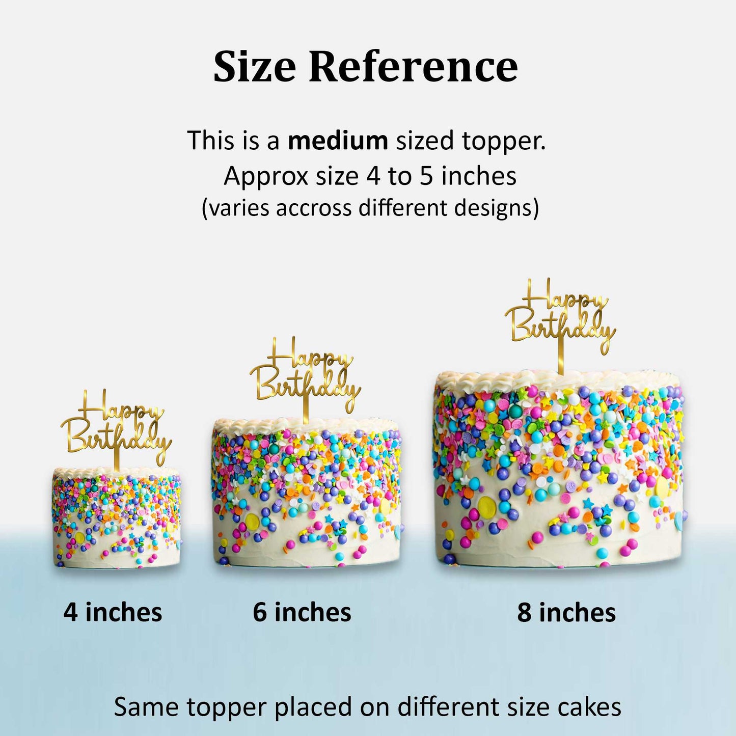 Happy Birthday Acrylic Cake Topper, Size - Medium, Pack of 1, SKU-TR10520