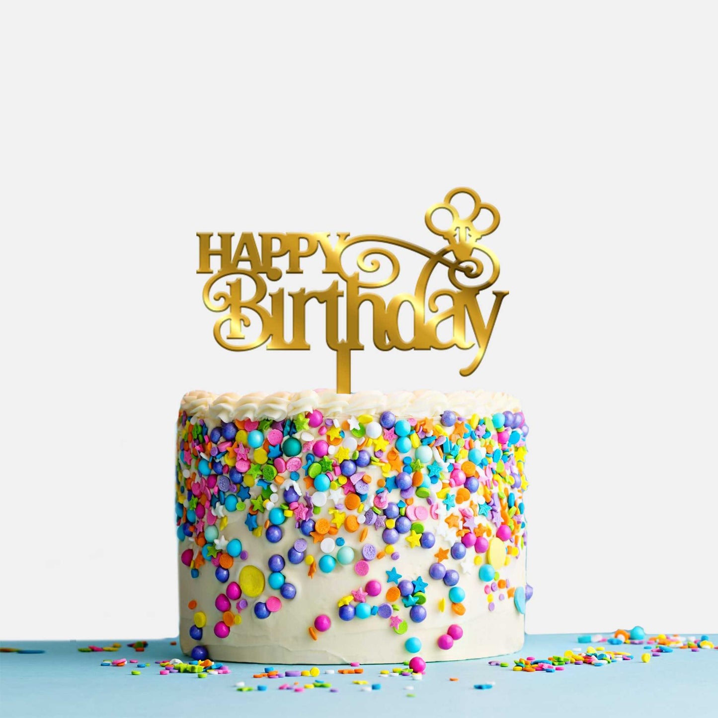 Happy Birthday Acrylic Cake Topper, Size - Medium, Pack of 1, SKU-TR10527