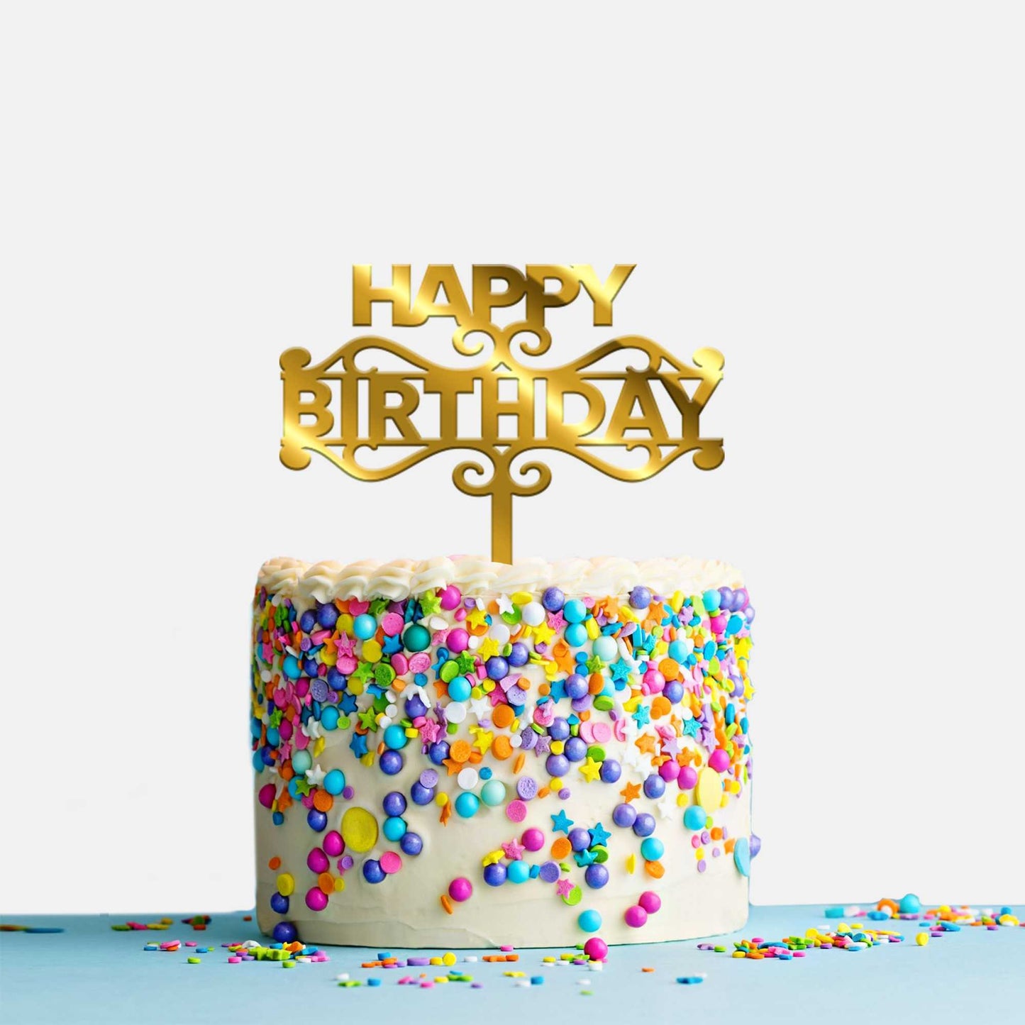 Happy Birthday Acrylic Cake Topper, Size - Medium, Pack of 1, SKU-TR10530
