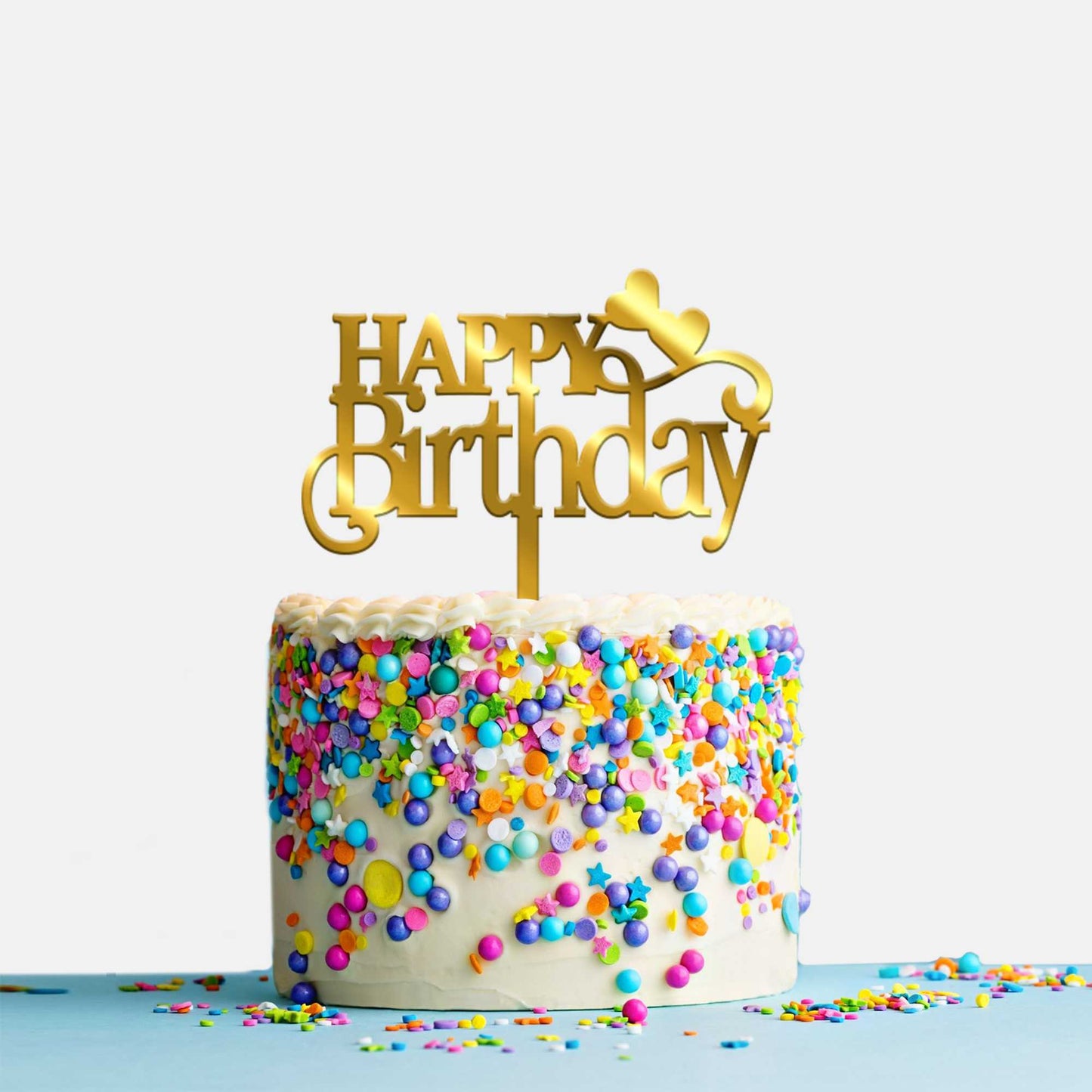 Happy Birthday Acrylic Cake Topper, Size - Medium, Pack of 1, SKU-TR10532