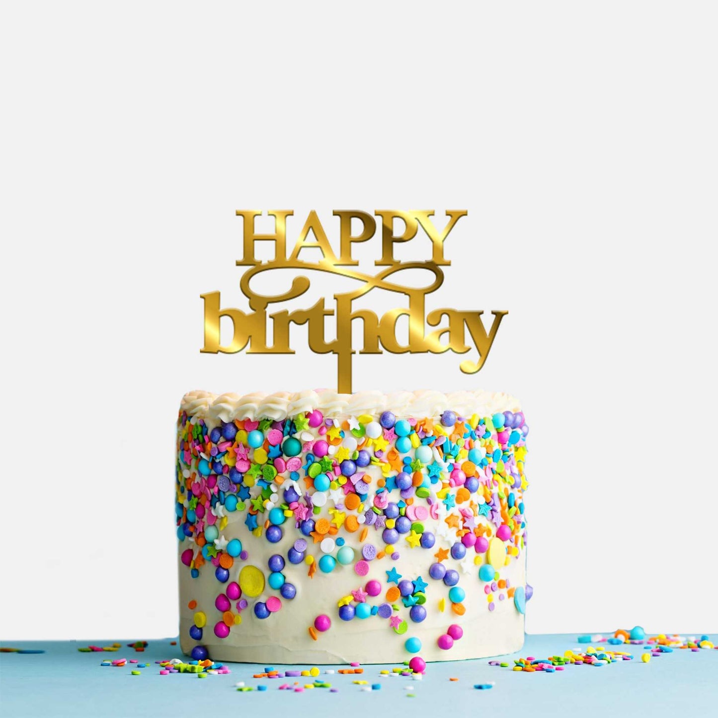 Happy Birthday Acrylic Cake Topper, Size - Medium, Pack of 1, SKU-TR10533