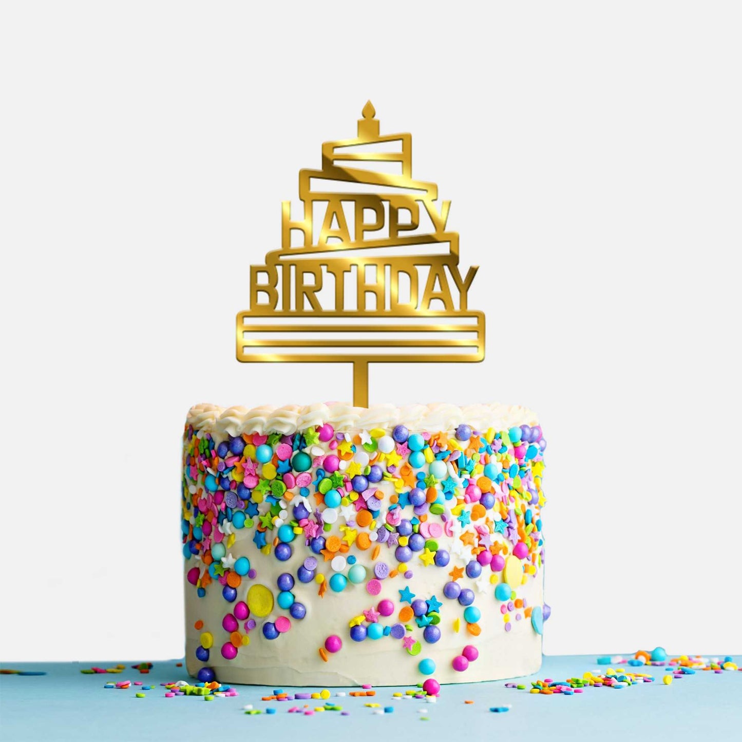 Happy Birthday Acrylic Cake Topper, Size - Medium, Pack of 1, SKU-TR10536
