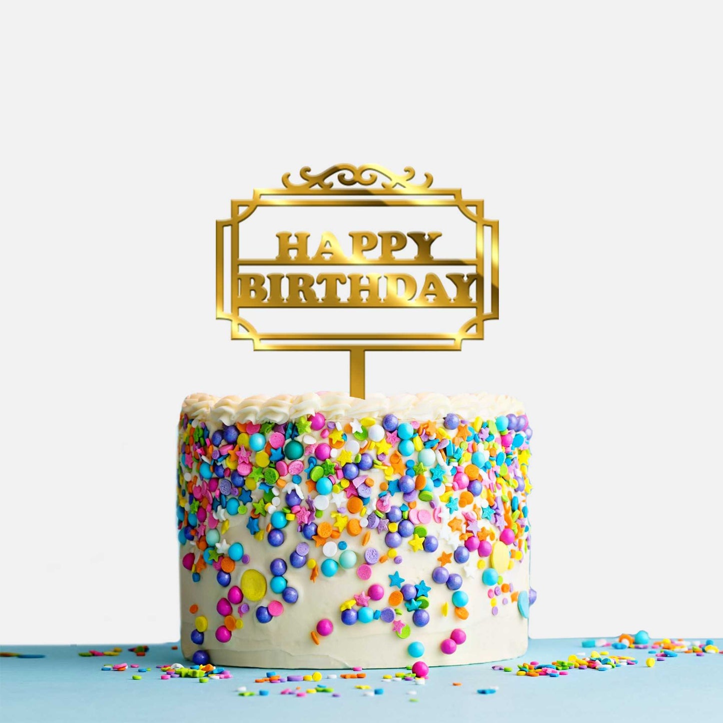 Happy Birthday Acrylic Cake Topper, Size - Medium, Pack of 1, SKU-TR10537