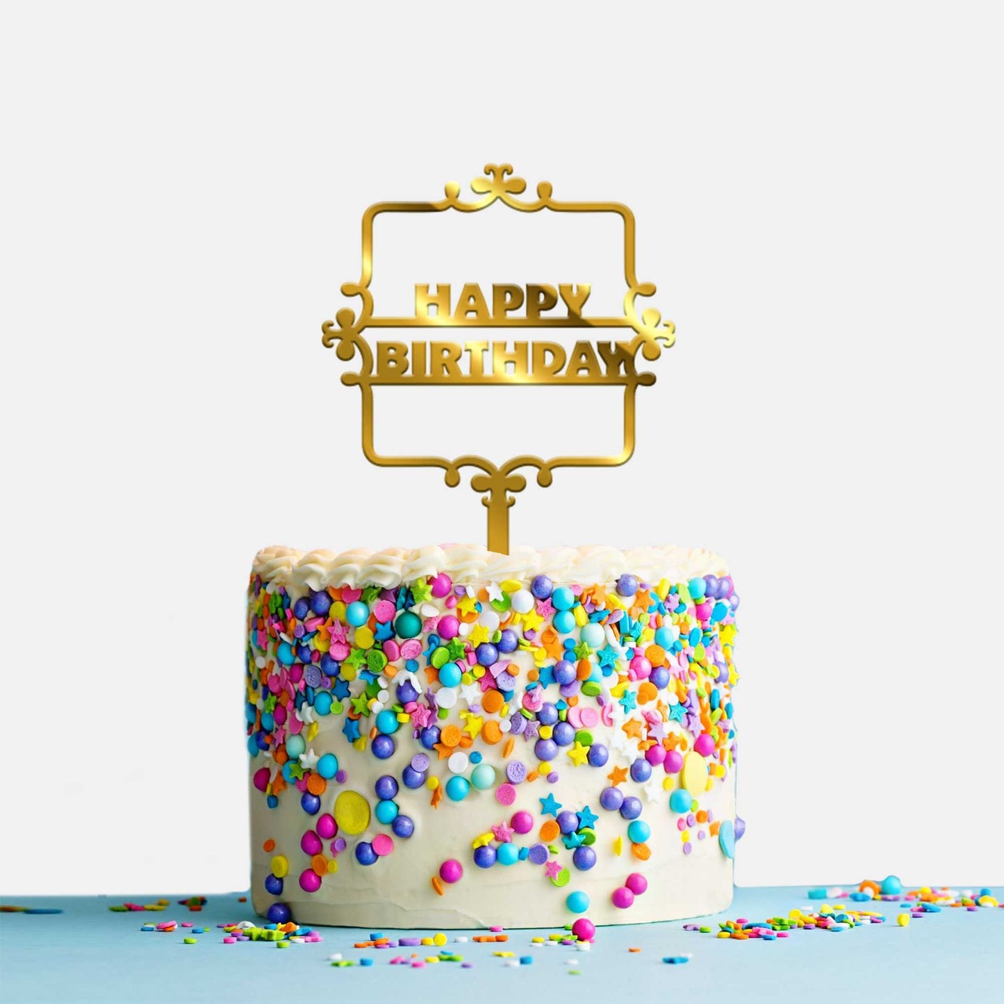 Happy Birthday Acrylic Cake Topper, Size - Medium, Pack of 1, SKU-TR10538