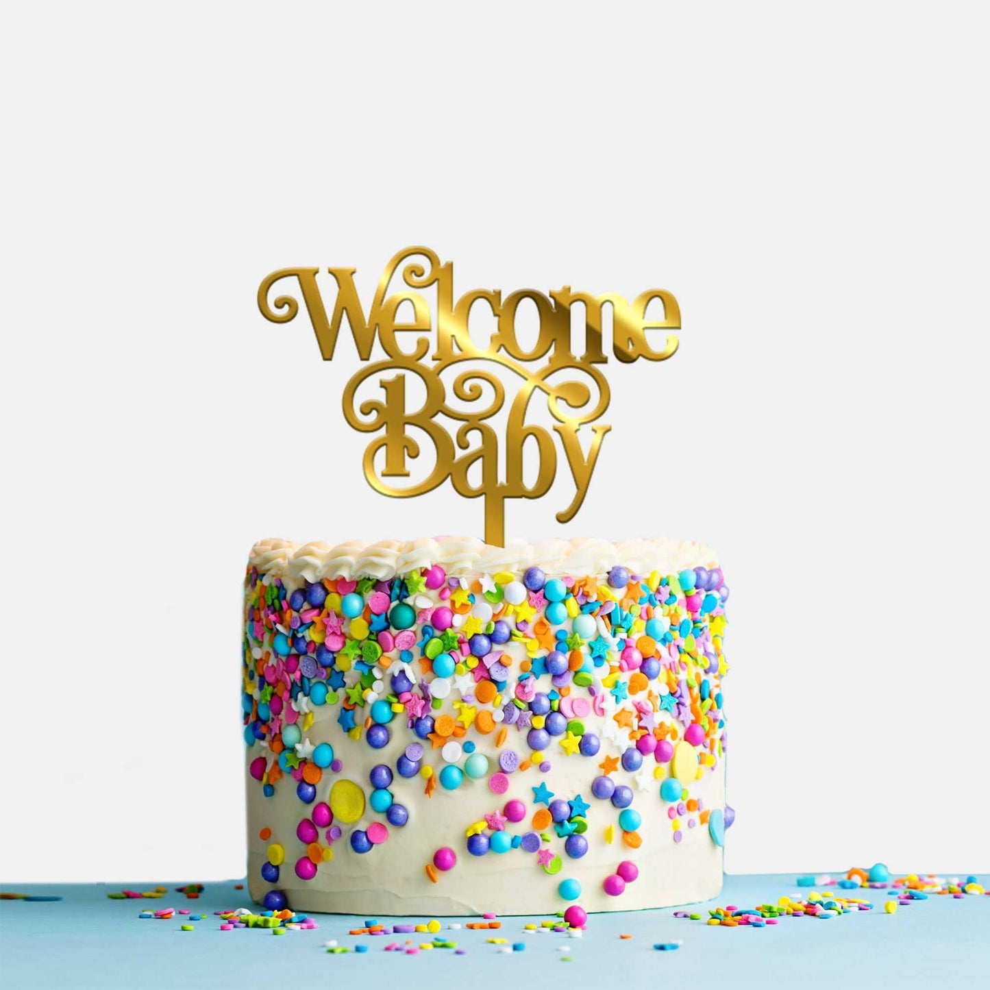 Welcome Baby Acrylic Cake Topper, Size - Medium, Pack of 1, SKU-TR10541