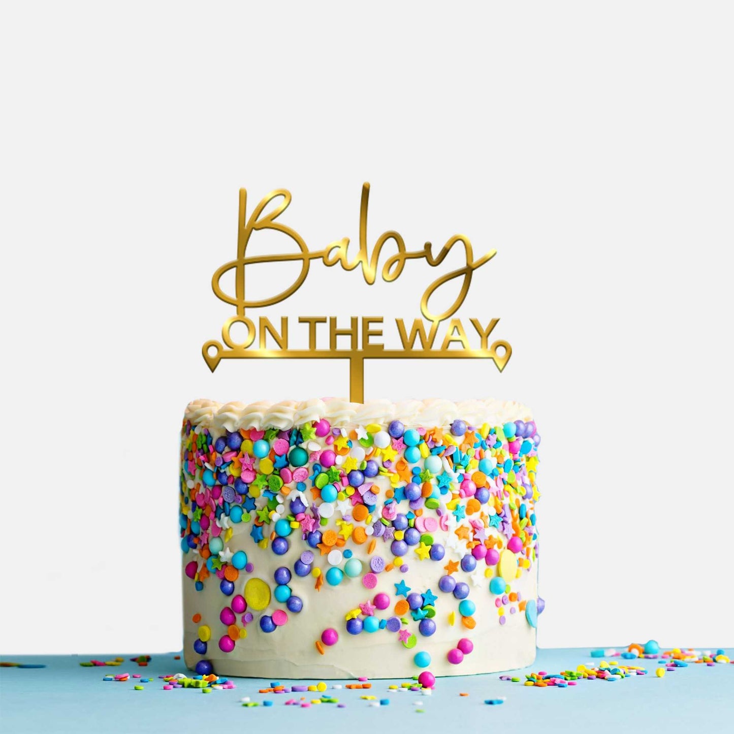 Baby on the way Acrylic Cake Topper, Size - Medium, Pack of 1, SKU-TR10542