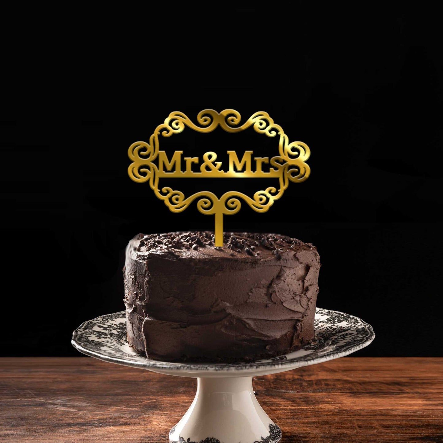Mr & Mrs Acrylic Cake Topper, Size - Medium, Pack of 1, SKU-TR10562
