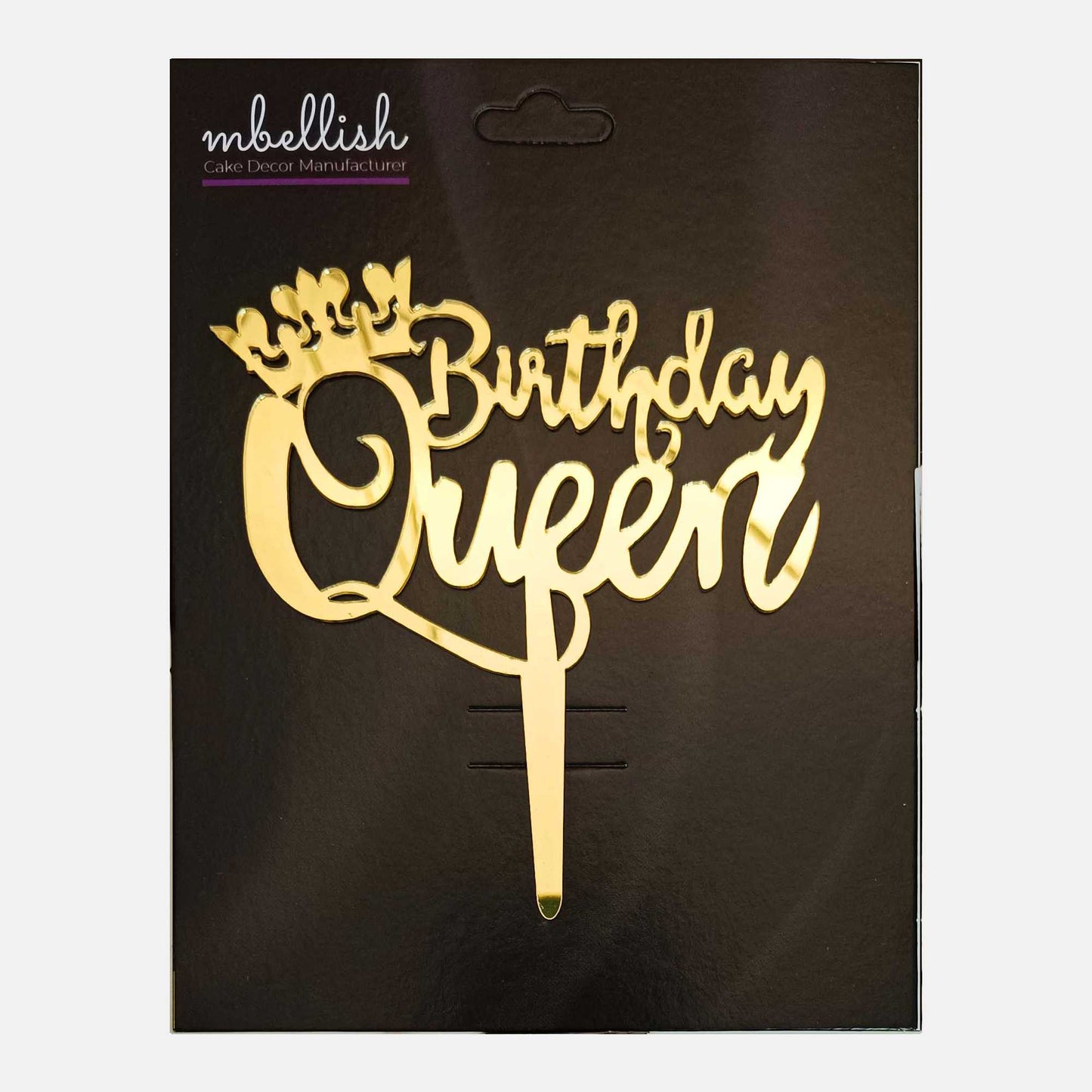 Birthday Queen Acrylic Cake Topper, Size - Medium, Pack of 1, SKU-TR10577