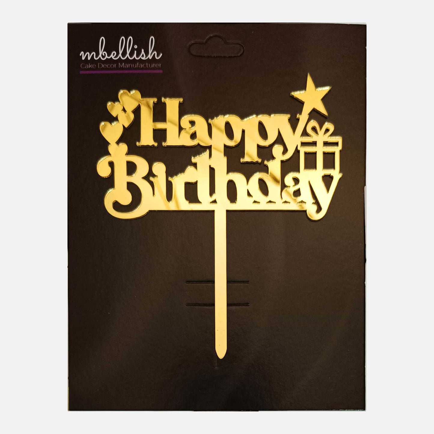 Happy Birthday Acrylic Cake Topper, Size - Medium, Pack of 1, SKU-TR10612