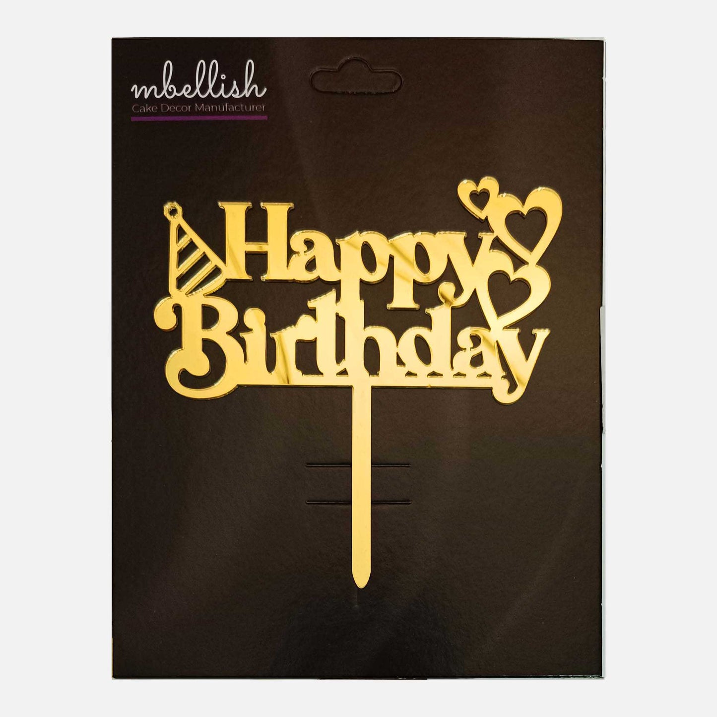 Happy Birthday Acrylic Cake Topper, Size - Medium, Pack of 1, SKU-TR10614