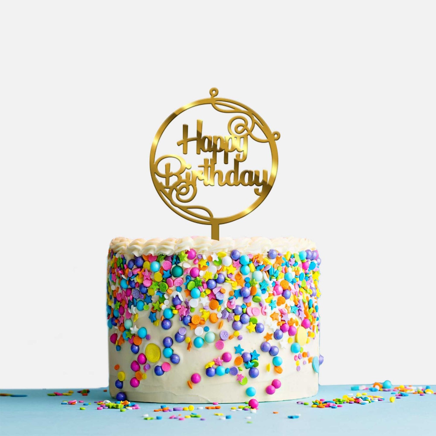 Happy Birthday Acrylic Cake Topper, Size - Medium, Pack of 1, SKU-TR10667
