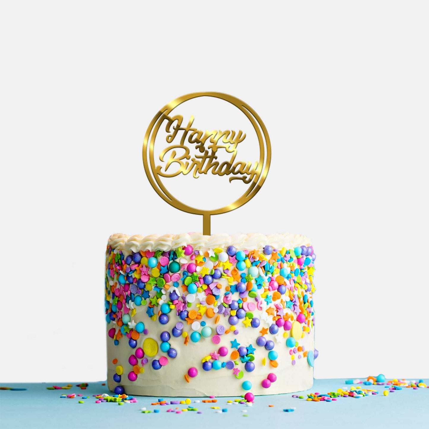 Happy Birthday Acrylic Cake Topper, Size - Medium, Pack of 1, SKU-TR10668